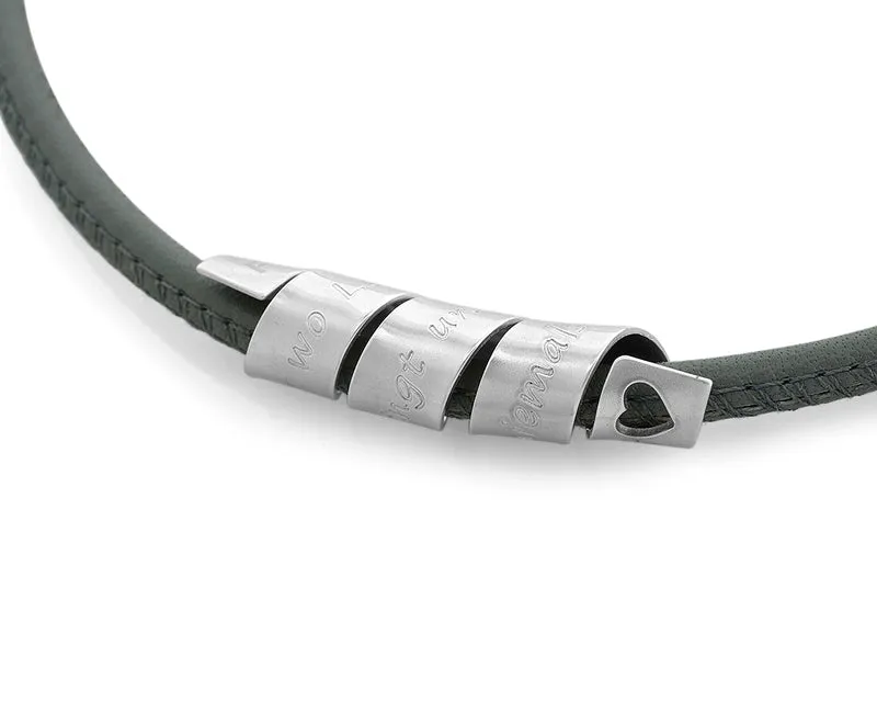LEDERKETTE HERREN GRAVUR, MÄNNERSCHMUCK PERSONALSIERTER HERRENSCHMUCK
