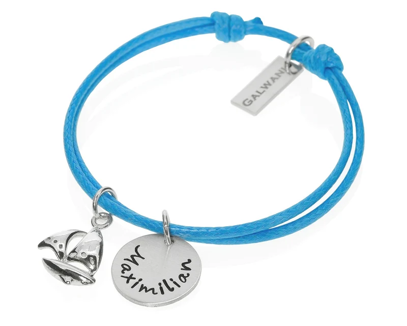 NAMENSARMBAND KINDER, SILBER SCHMUCK, ARMBAND SEGELBOOT