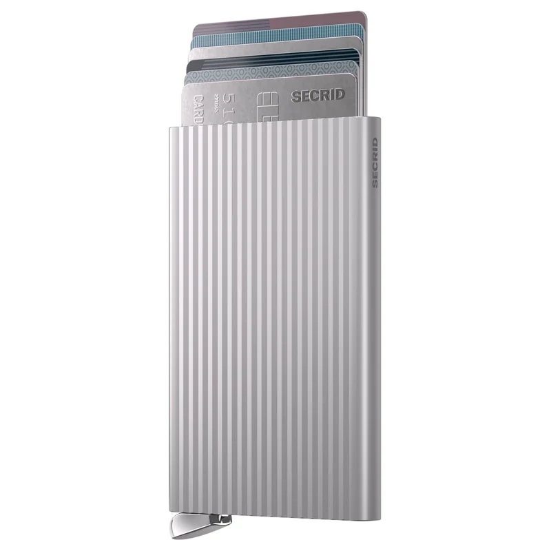 Secrid Cardprotector Fluted - Kreditkartenetui 6cc 10.2 cm RFID (silver+)