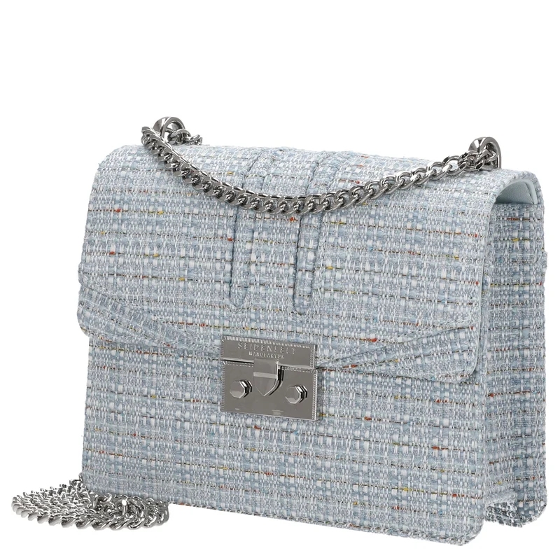 Seidenfelt Roros Tweed - Schultertasche 21 cm (sea blue tweed)