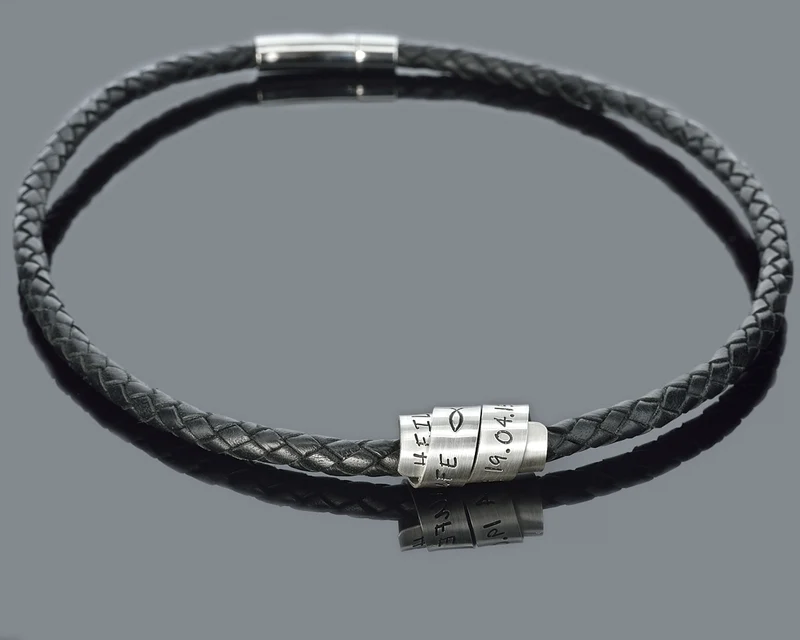 MÄNNERKETTE MIT GRAVUR HALSKETTE 925 SILBER SPIRALE SCHMUCK MANN