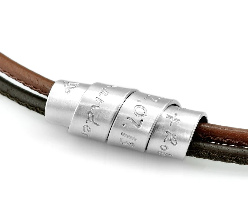 HALSKETTE MANN GRAVUR HERREN LEDERKETTE GESCHENK MANN 925 SILBER LEDER