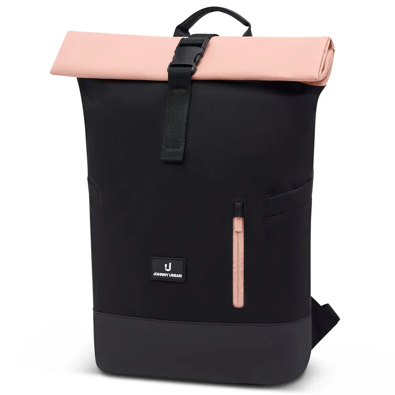 Johnny Urban Luca Medium - Rolltop Backpack 42 cm (black-rose)
