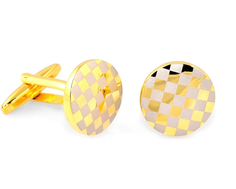 MANSCHETTENKNÖPFE GOLD, GESCHENK BRÄUTIGAM, SCHACHBRETT MANSCHETTEN