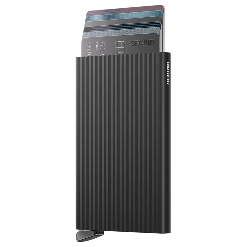 Secrid Cardprotector Fluted - Kreditkartenetui 6cc 10.2 cm RFID (black+)