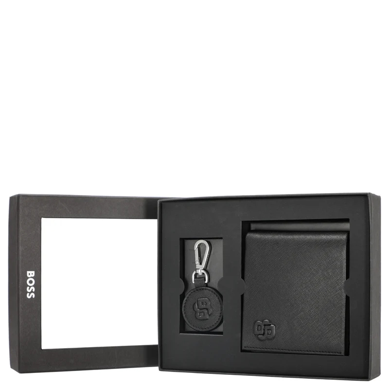 BOSS GB Geschenkset - Geldbörse 4cc und Schlüsselring (black)