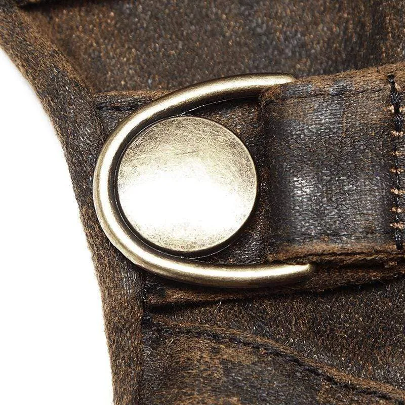 Herren Steampunk Gürtelschnalle Niet Handschuhe Kaffee