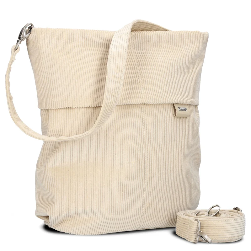 zwei Mademoiselle M12 - Schultertasche 32 cm (cord-creme)