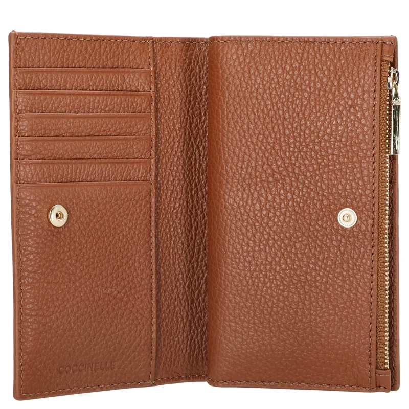 Coccinelle Metallic Soft - Geldbörse 12cc 16 cm (cognac)