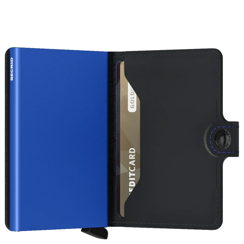 Secrid Matte Miniwallet - Geldbörse RFID 6.5 cm (black-blue)