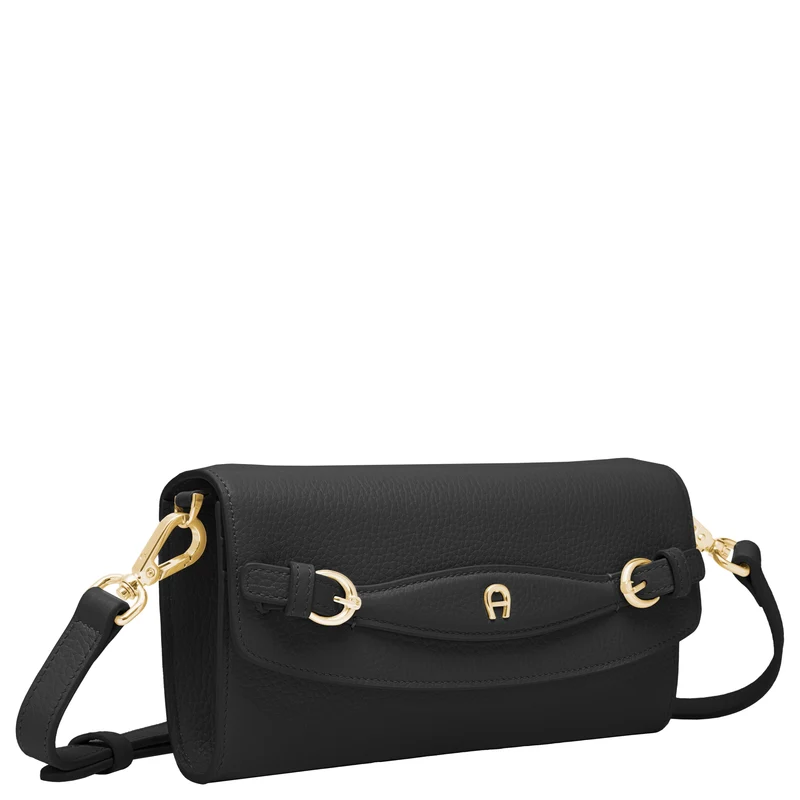 Aigner Cavallo Wallet on Strap - Umhängetasche/Geldbörse 6cc 21 cm (black)