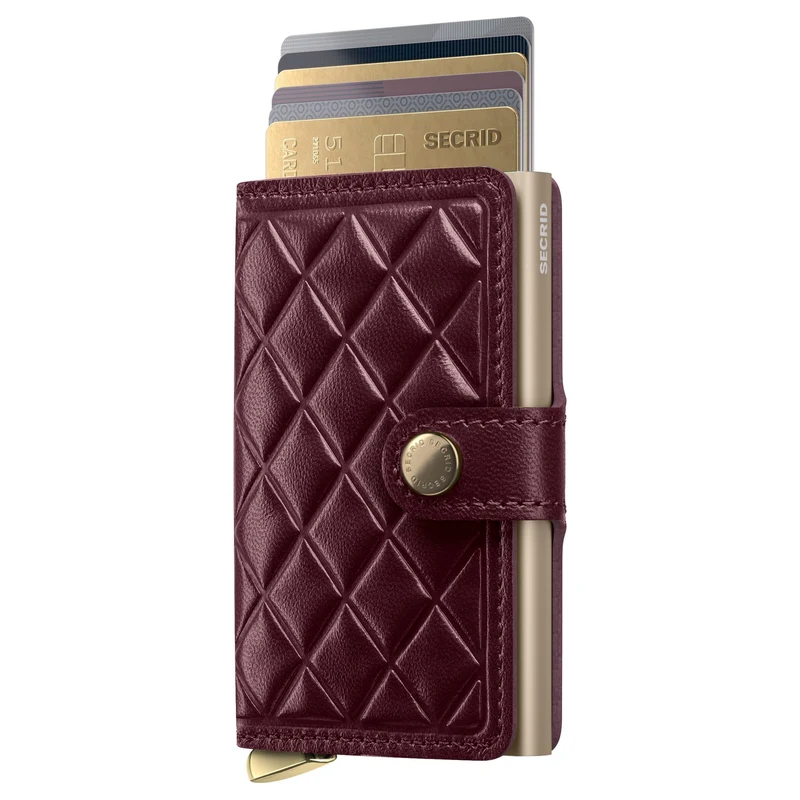 Secrid Miniwallet Emboss Diamond - Kreditkartenetui 6cc 10.2 cm RFID (bordeaux+)