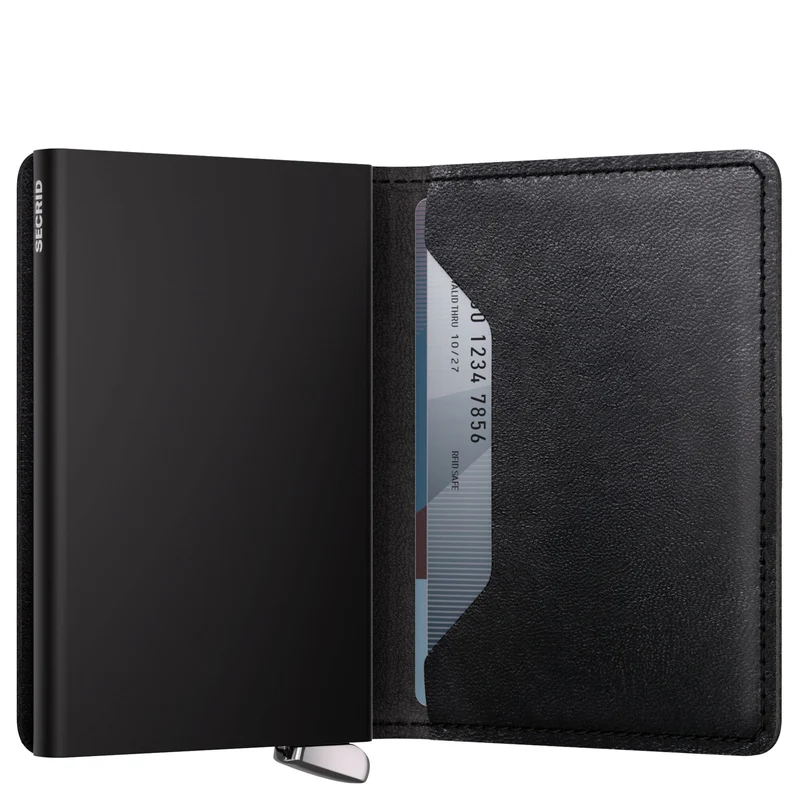 Secrid Slimwallet Emboss Lines - Kreditkartenetui 6cc 10.2 cm RFID (black+)