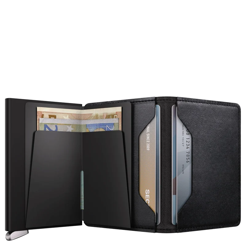 Secrid Slimwallet Emboss Lines - Kreditkartenetui 6cc 10.2 cm RFID (black+)