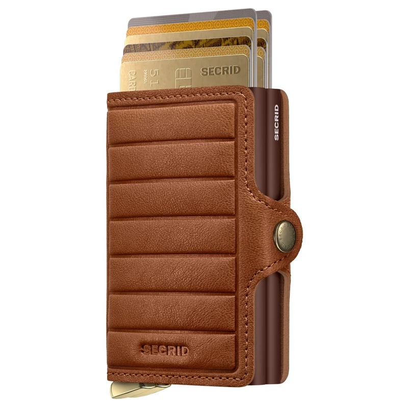 Secrid Twinwallet Emboss Lines - Kreditkartenetui 12cc 10.2 cm RFID (cognac+)