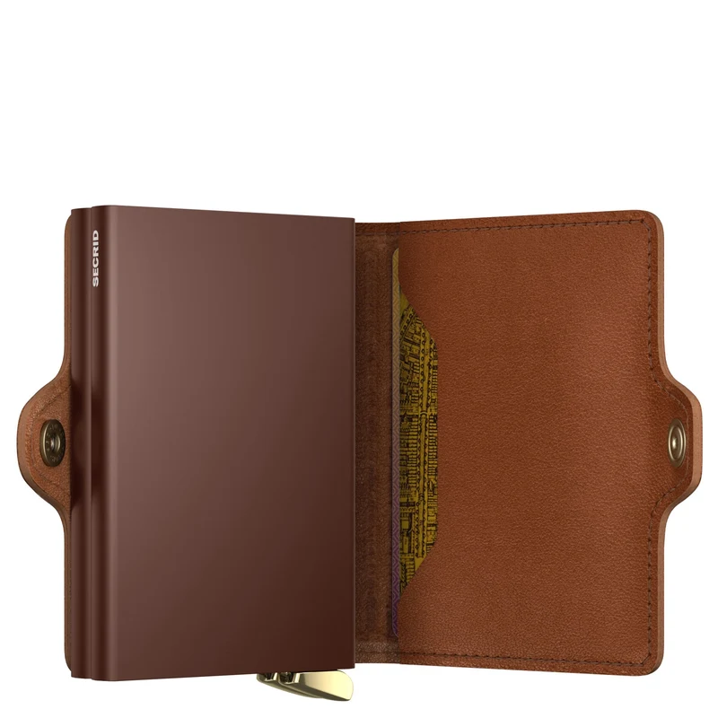 Secrid Twinwallet Emboss Lines - Kreditkartenetui 12cc 10.2 cm RFID (cognac+)