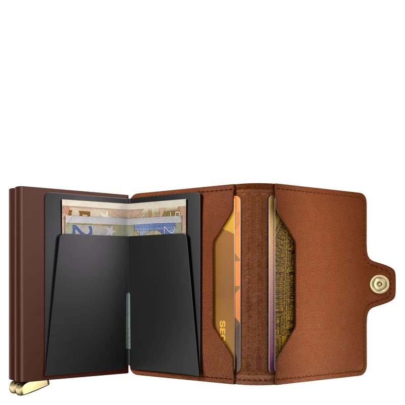 Secrid Twinwallet Emboss Lines - Kreditkartenetui 12cc 10.2 cm RFID (cognac+)