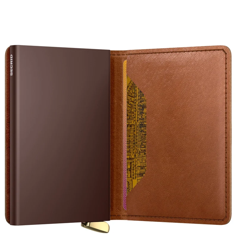 Secrid Slimwallet Emboss Lines - Kreditkartenetui 6cc 10.2 cm RFID (cognac+)