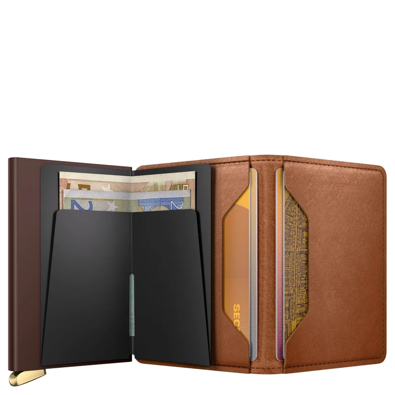 Secrid Slimwallet Emboss Lines - Kreditkartenetui 6cc 10.2 cm RFID (cognac+)