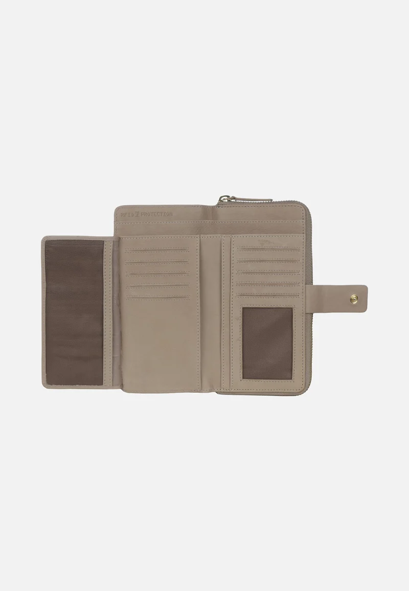 Noemi Ladies Long Zip Wallet Sand - Portemonnaie