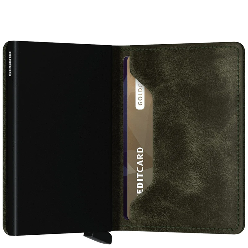 Secrid Vintage Slimwallet - Geldbörse RFID 6.8 cm (olive-black)