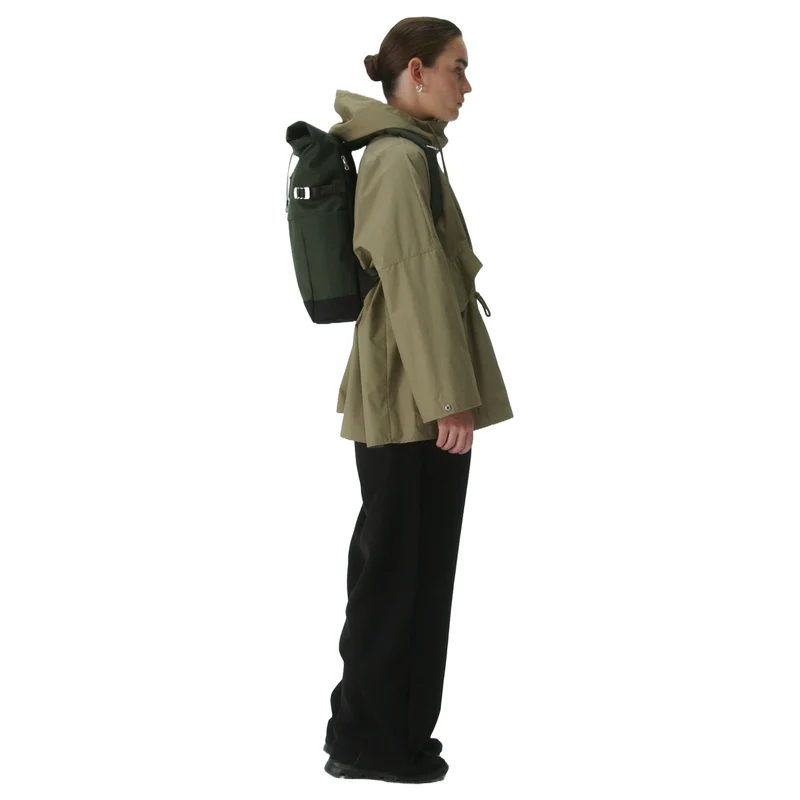 Sandqvist Icon Rolltop - Rucksack M 14" 60 cm (dawn green with dark brown leather)