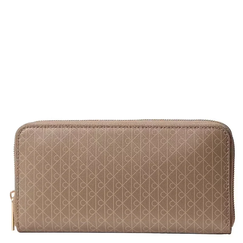 Calvin Klein Emblem AOP Long Zip - Geldbörse 4cc 19 cm (desert taupe aop)