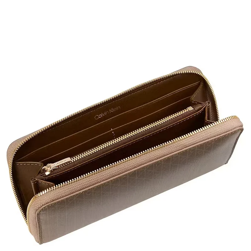 Calvin Klein Emblem AOP Long Zip - Geldbörse 4cc 19 cm (desert taupe aop)