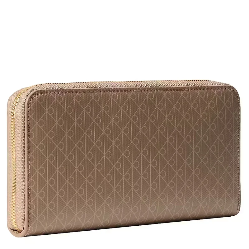 Calvin Klein Emblem AOP Long Zip - Geldbörse 4cc 19 cm (desert taupe aop)