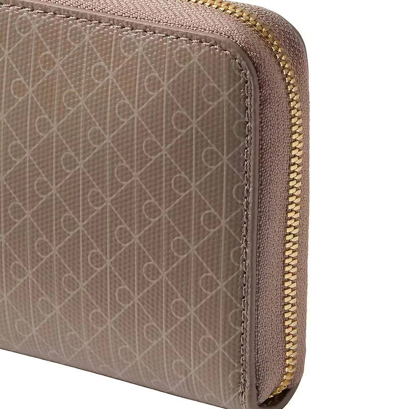 Calvin Klein Emblem AOP Long Zip - Geldbörse 4cc 19 cm (desert taupe aop)