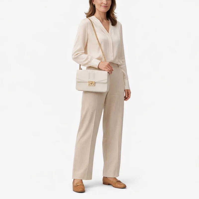 Seidenfelt Roros East-West - Umhängetasche 23 cm (soft cream)