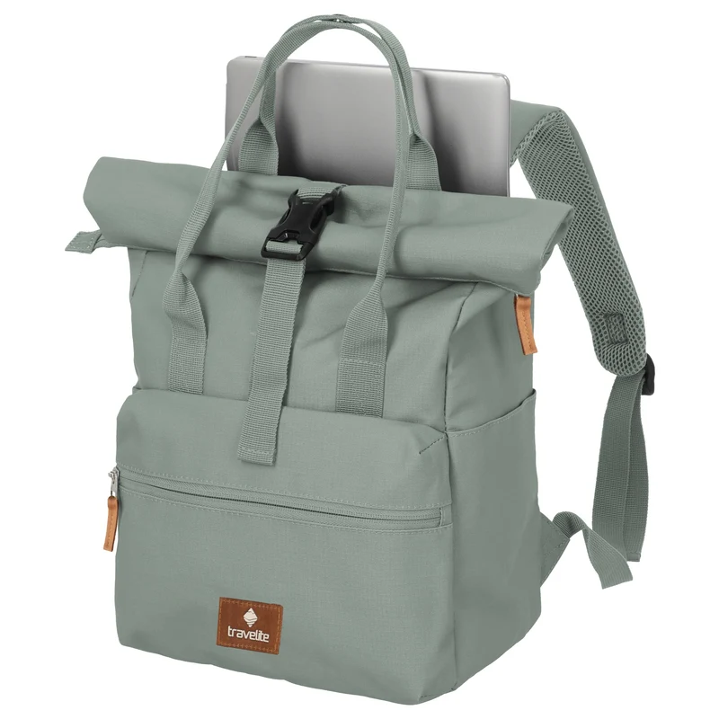 Travelite Basics Short Handle - Rolltop Rucksack (mint)