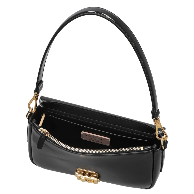 Coccinelle C-Me Lock Shiny Medium - Schultertasche 24 cm (noir)