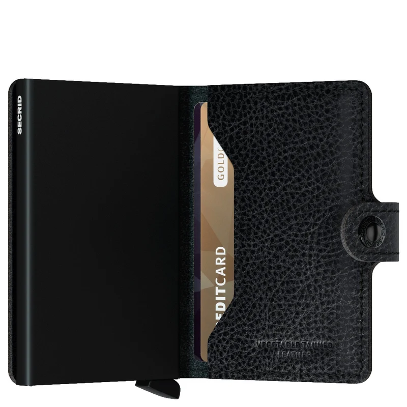 Secrid Vegetable Tanned Miniwallet - Geldbörse RFID 6.5 cm (black-black)
