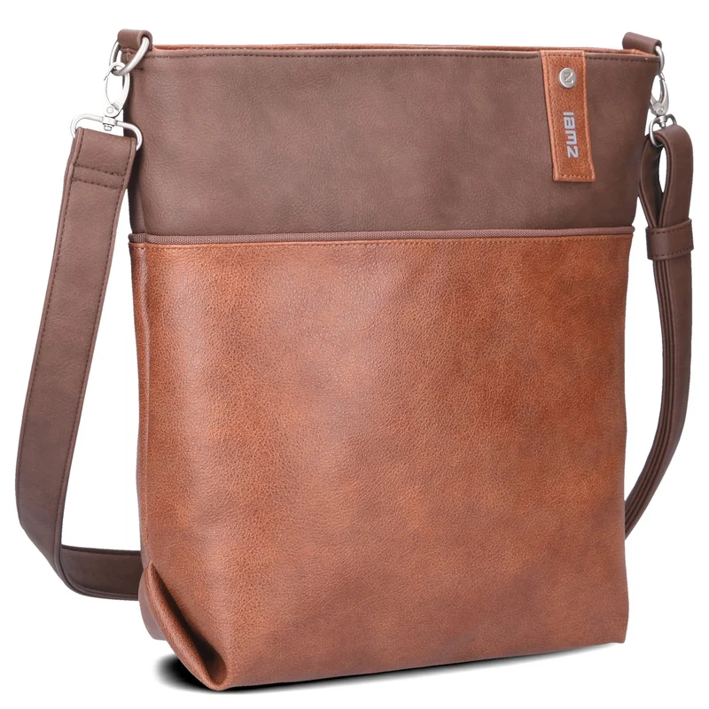 zwei Jana J12 - Schultertasche 33 cm (cognac)
