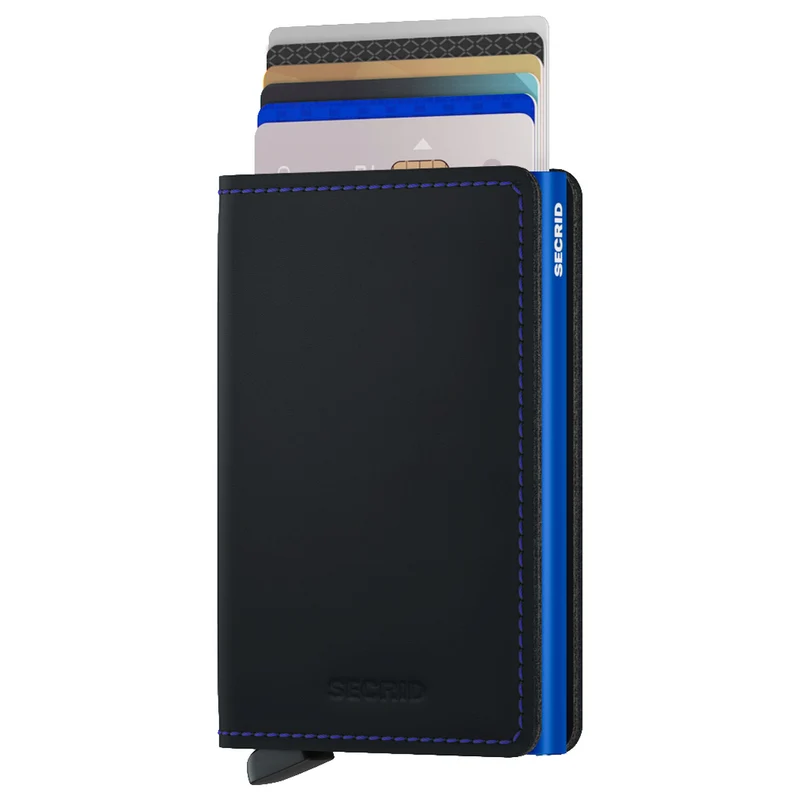 Secrid Matte Slimwallet - Geldbörse RFID 6.8 cm (black-blue)