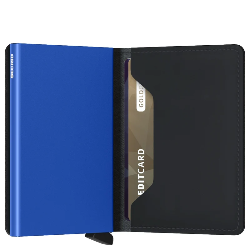 Secrid Matte Slimwallet - Geldbörse RFID 6.8 cm (black-blue)