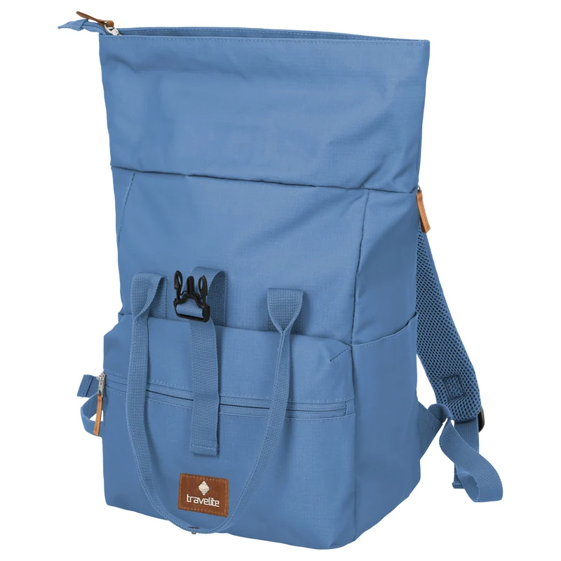 Travelite Basics Short Handle - Rolltop Rucksack 46 cm (denim)