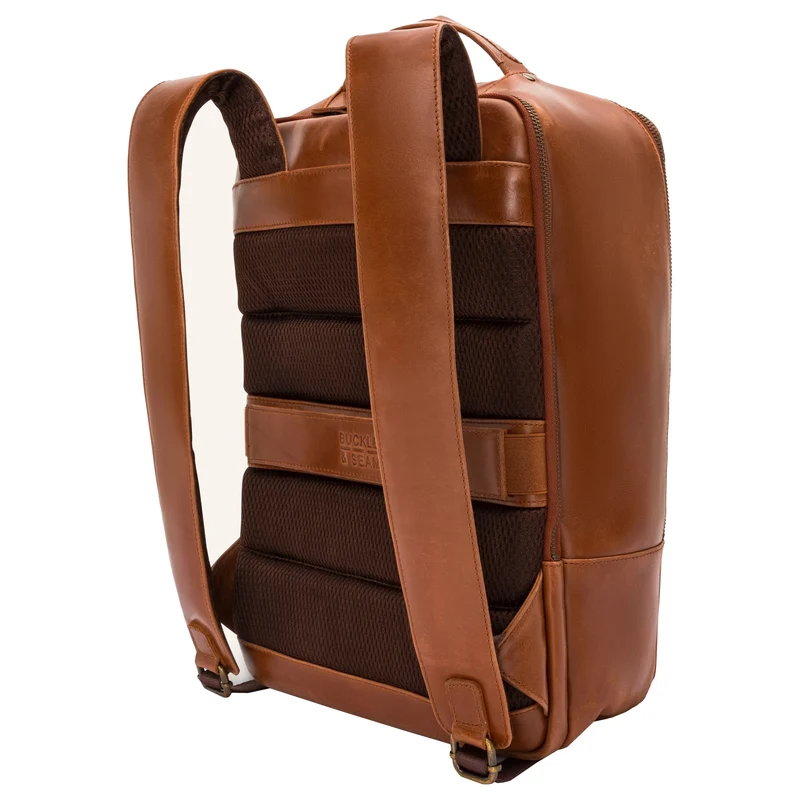 Buckle & Seam Leon - Rucksack 15" 41 cm (cognac/dots)