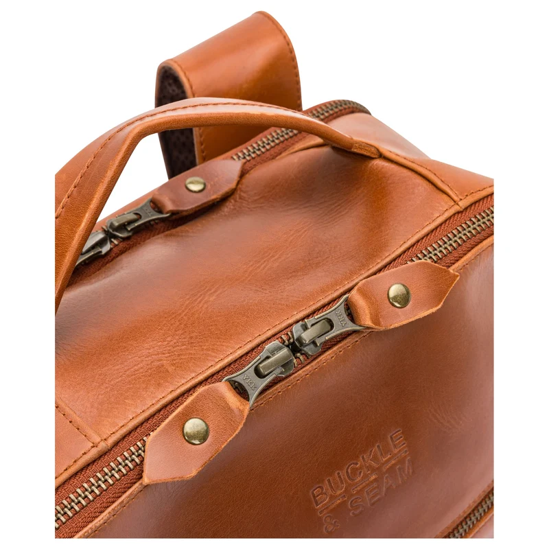 Buckle & Seam Leon - Rucksack 15" 41 cm (cognac/dots)